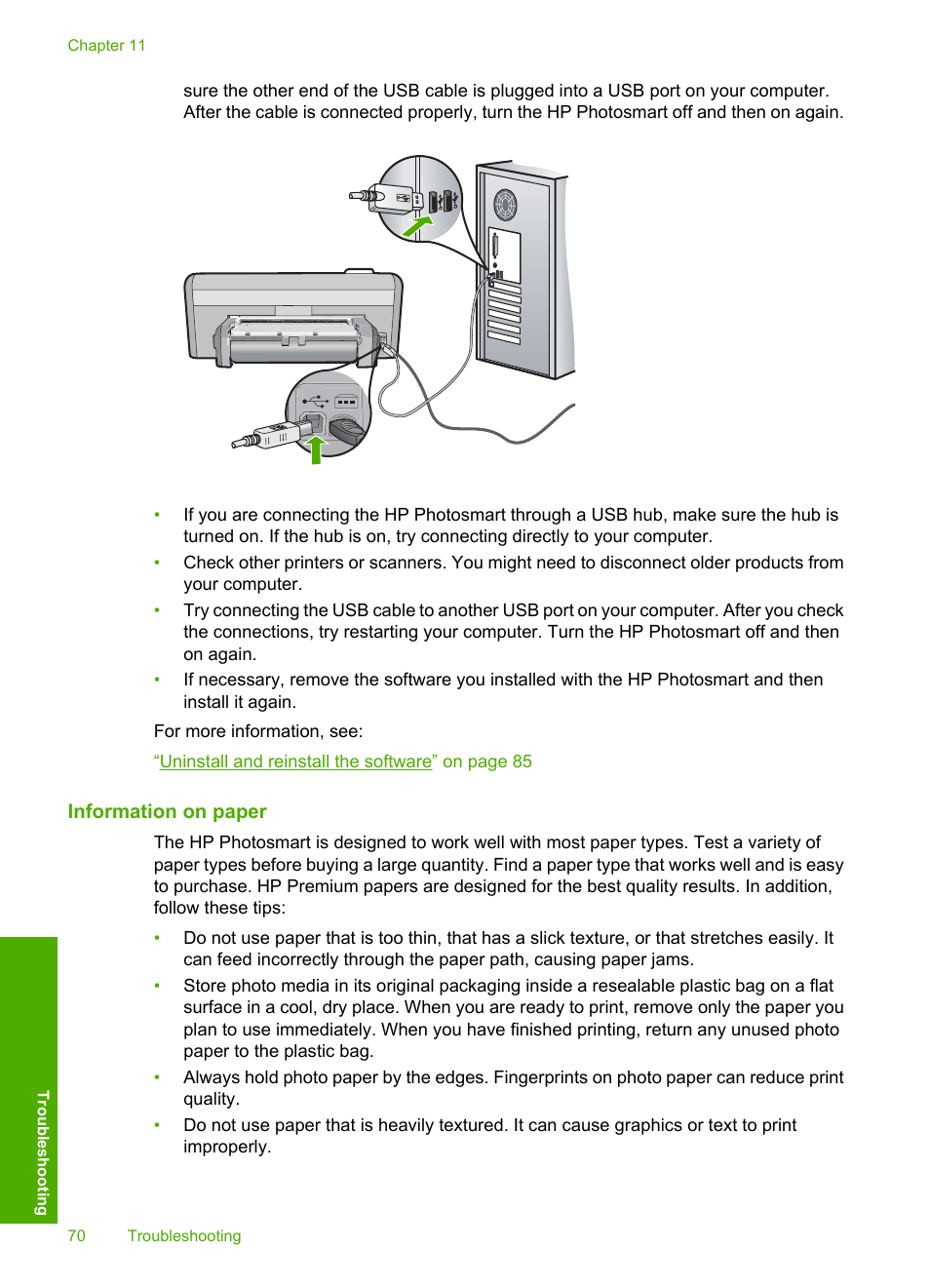 Information on paper | HP Photosmart D5345 Printer User Manual | Page 71 / 149