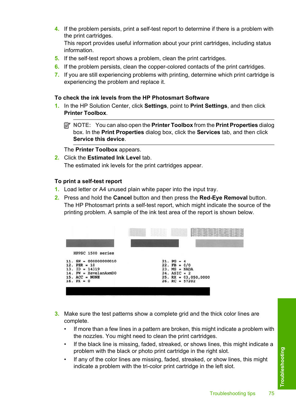 HP Photosmart D5345 Printer User Manual | Page 76 / 149