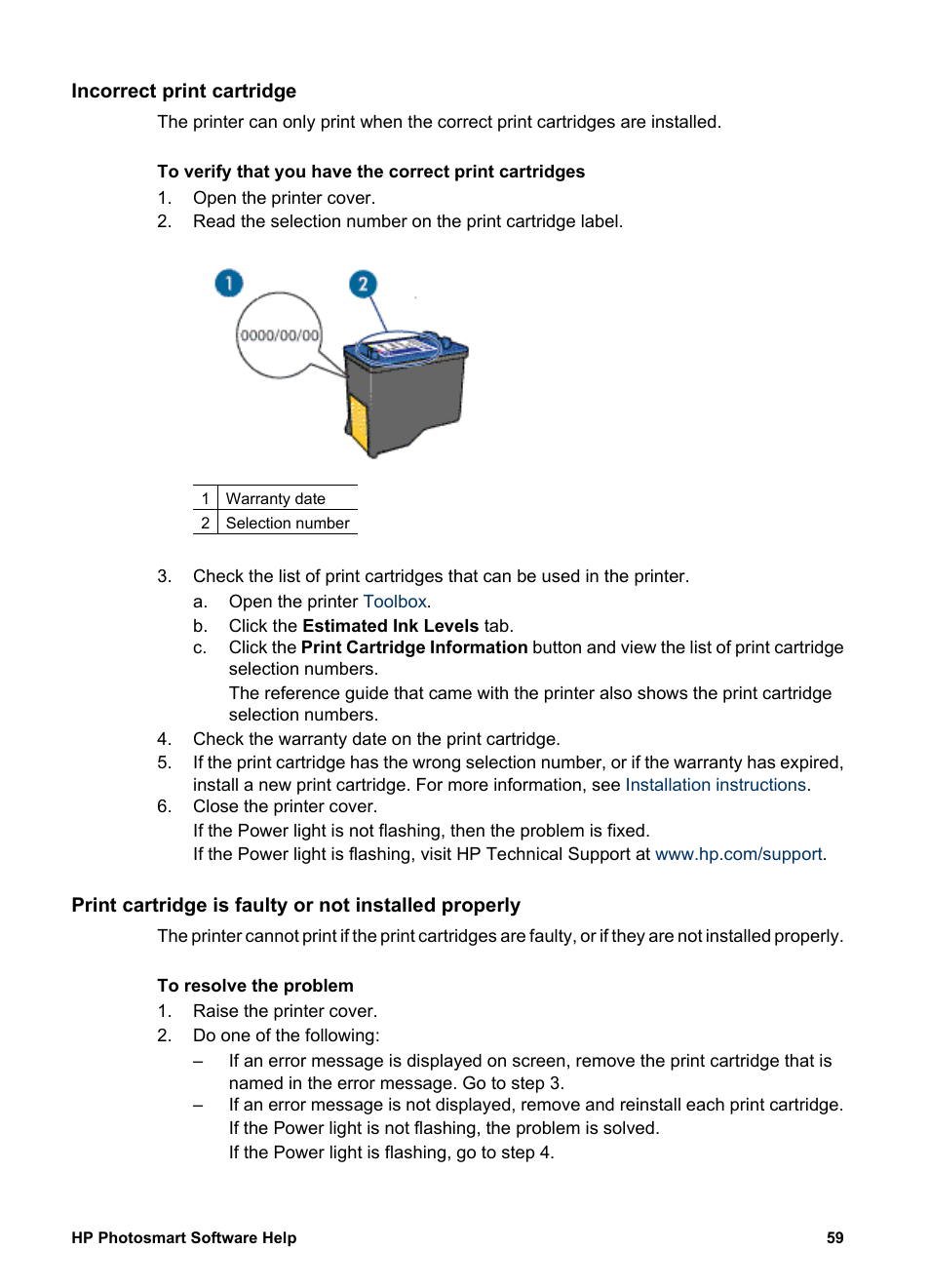 Incorrect print cartridge | HP Deskjet D1341 Printer User Manual | Page 61 / 80