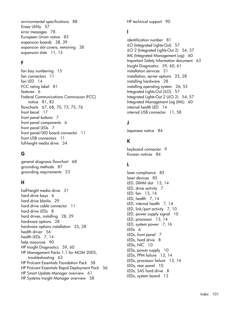 HP ProLiant ML310 G5p Server User Manual | Page 101 / 103