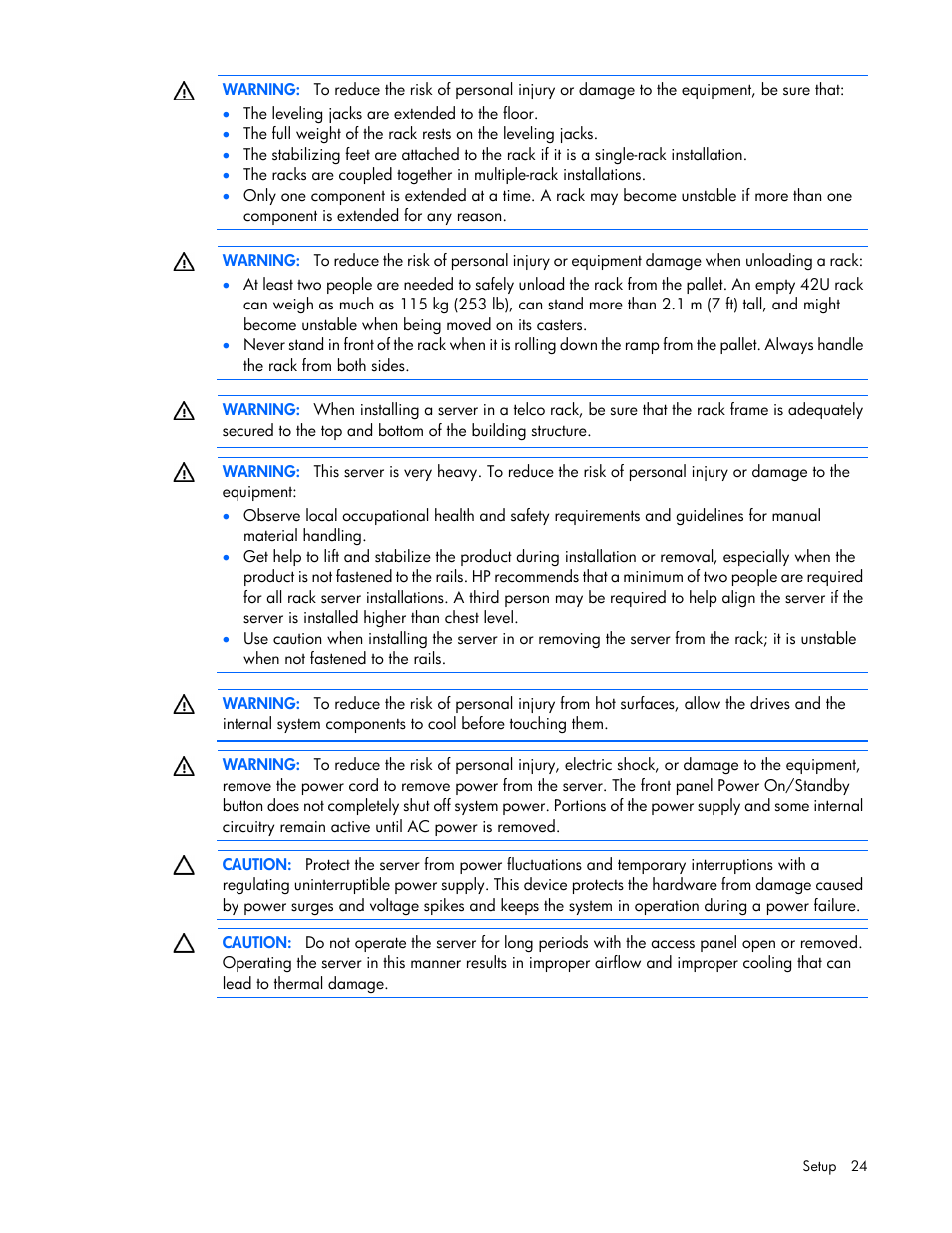 HP ProLiant ML310 G5p Server User Manual | Page 24 / 103