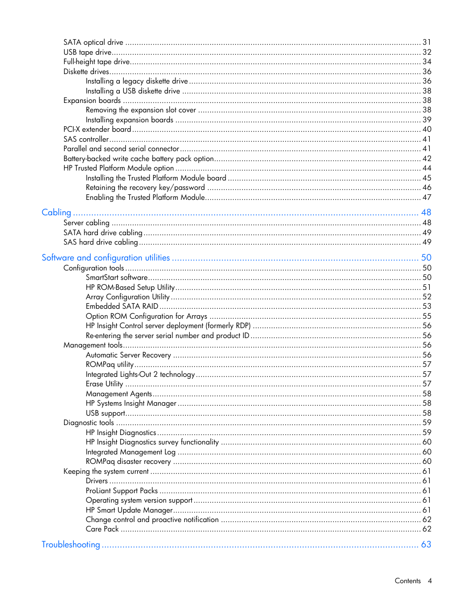 HP ProLiant ML310 G5p Server User Manual | Page 4 / 103