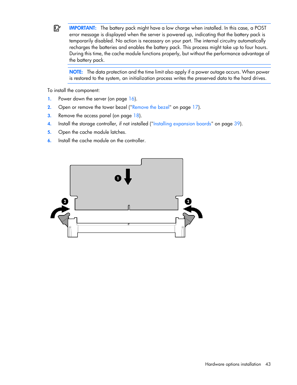 HP ProLiant ML310 G5p Server User Manual | Page 43 / 103