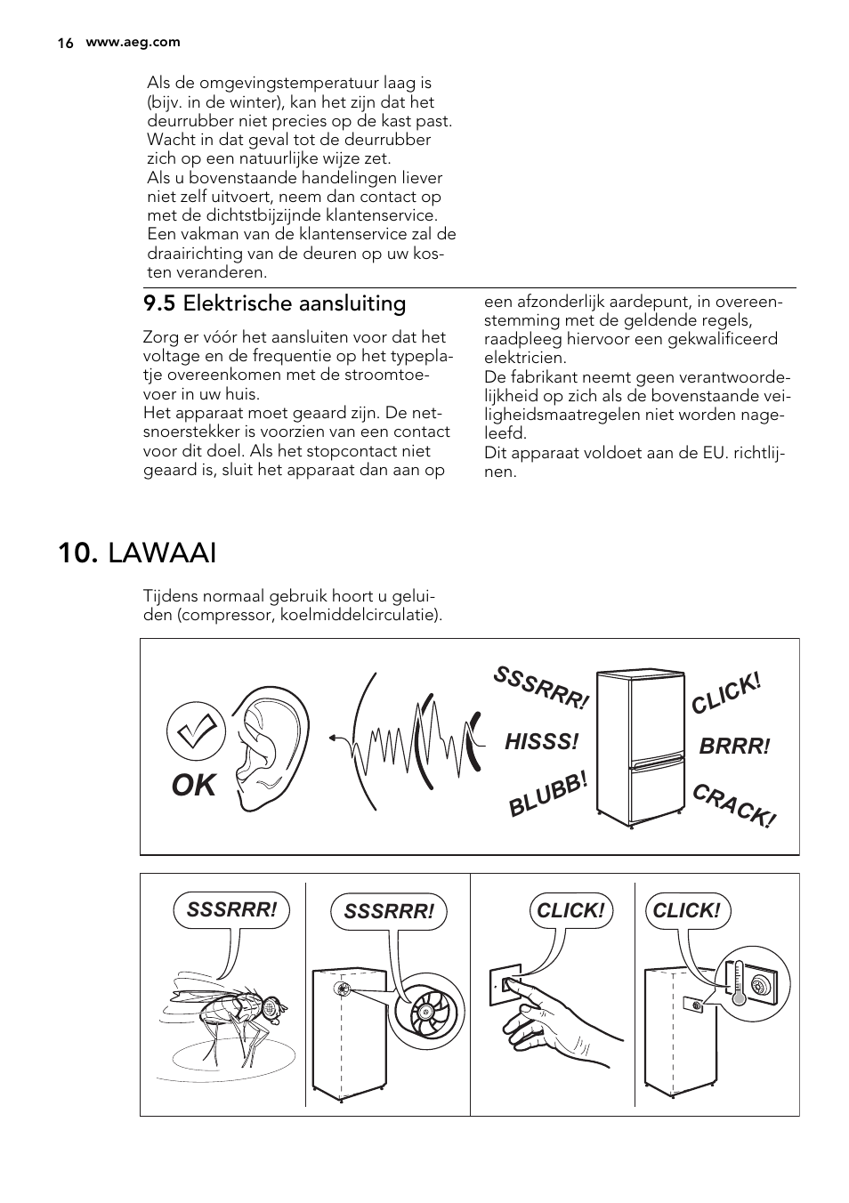 Lawaai | AEG A51100TSW0 User Manual | Page 16 / 68