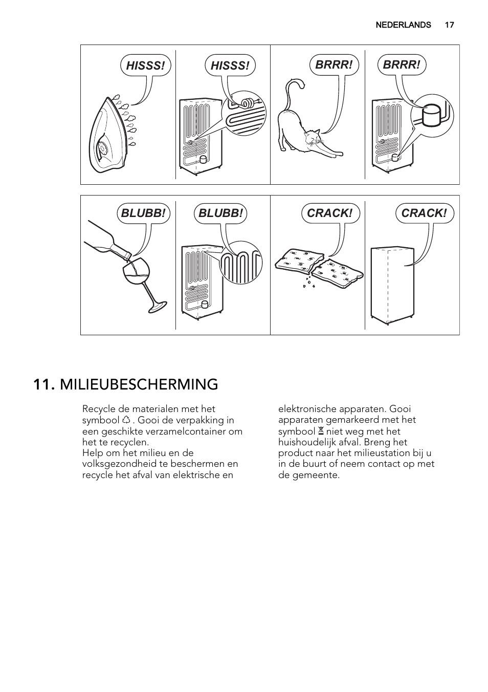 Milieubescherming | AEG A51100TSW0 User Manual | Page 17 / 68