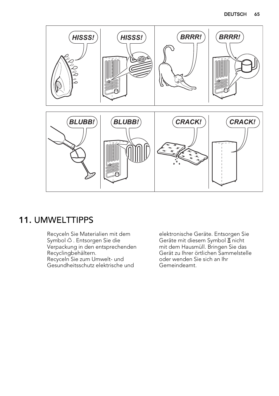Umwelttipps | AEG A51100TSW0 User Manual | Page 65 / 68