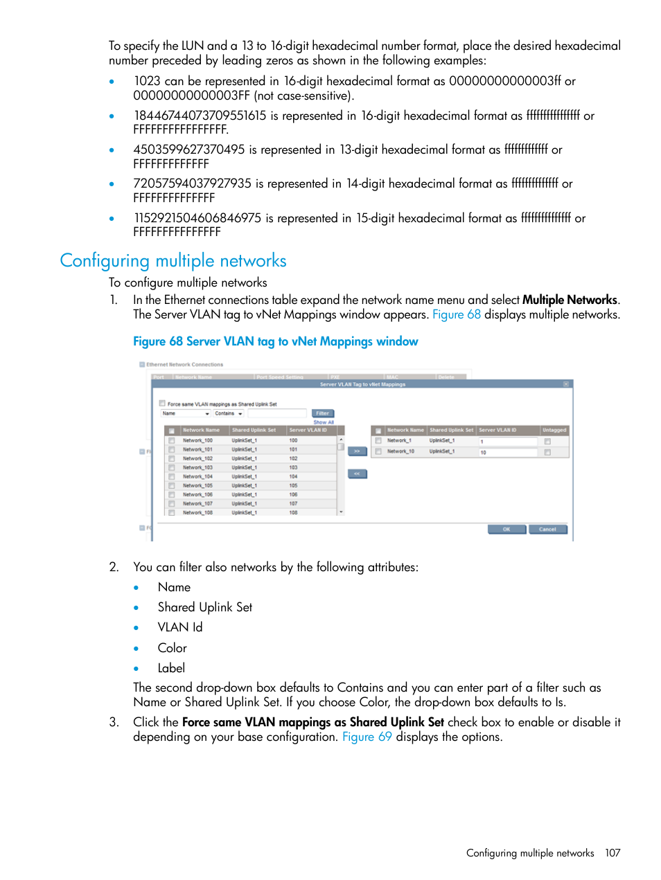 Configuring multiple networks | HP Virtual Connect Enterprise Manager Software User Manual | Page 107 / 195