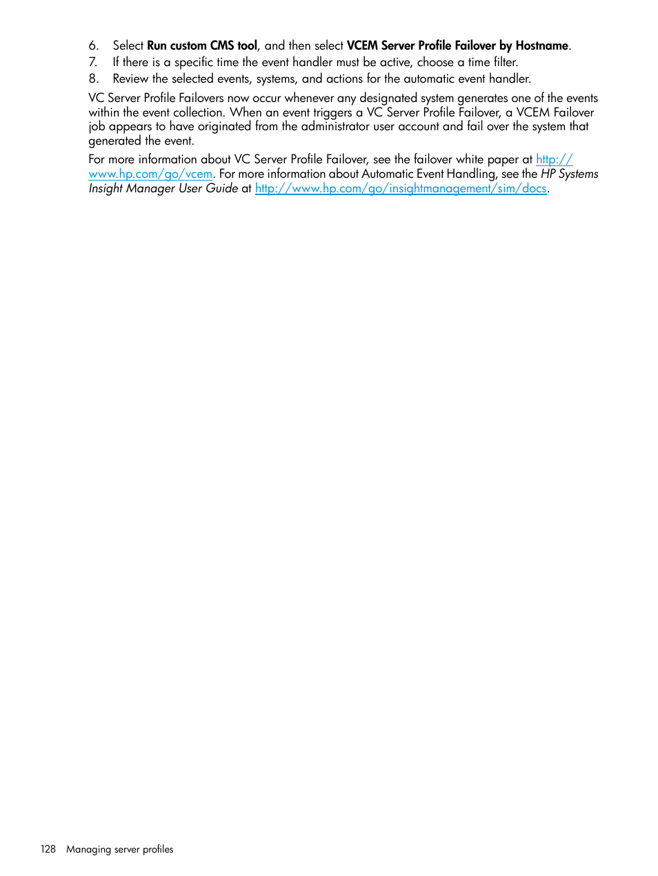 HP Virtual Connect Enterprise Manager Software User Manual | Page 128 / 195