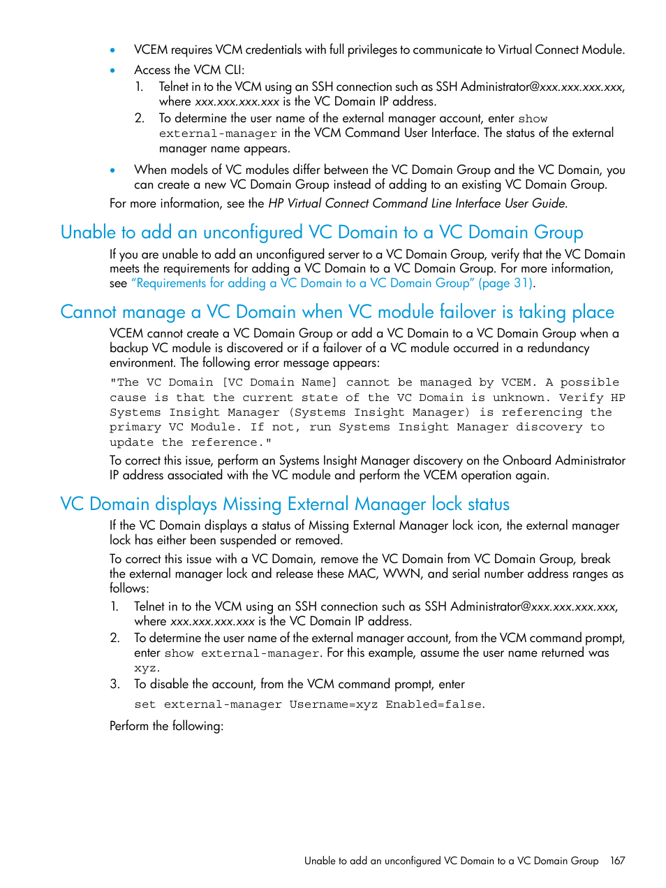 HP Virtual Connect Enterprise Manager Software User Manual | Page 167 / 195