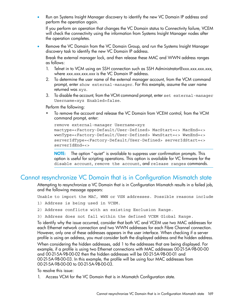 HP Virtual Connect Enterprise Manager Software User Manual | Page 169 / 195