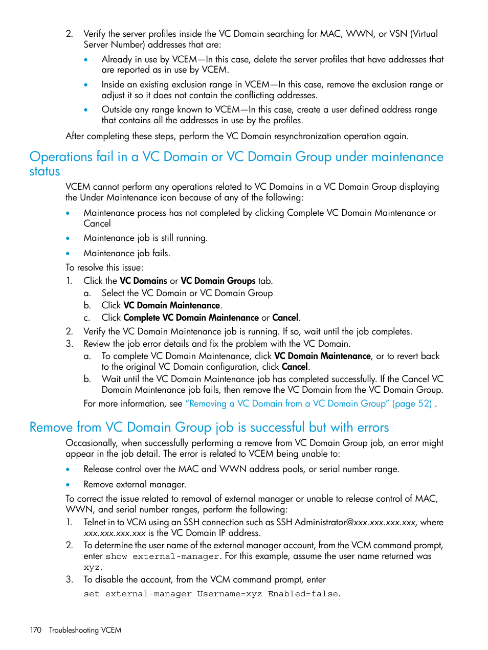 HP Virtual Connect Enterprise Manager Software User Manual | Page 170 / 195