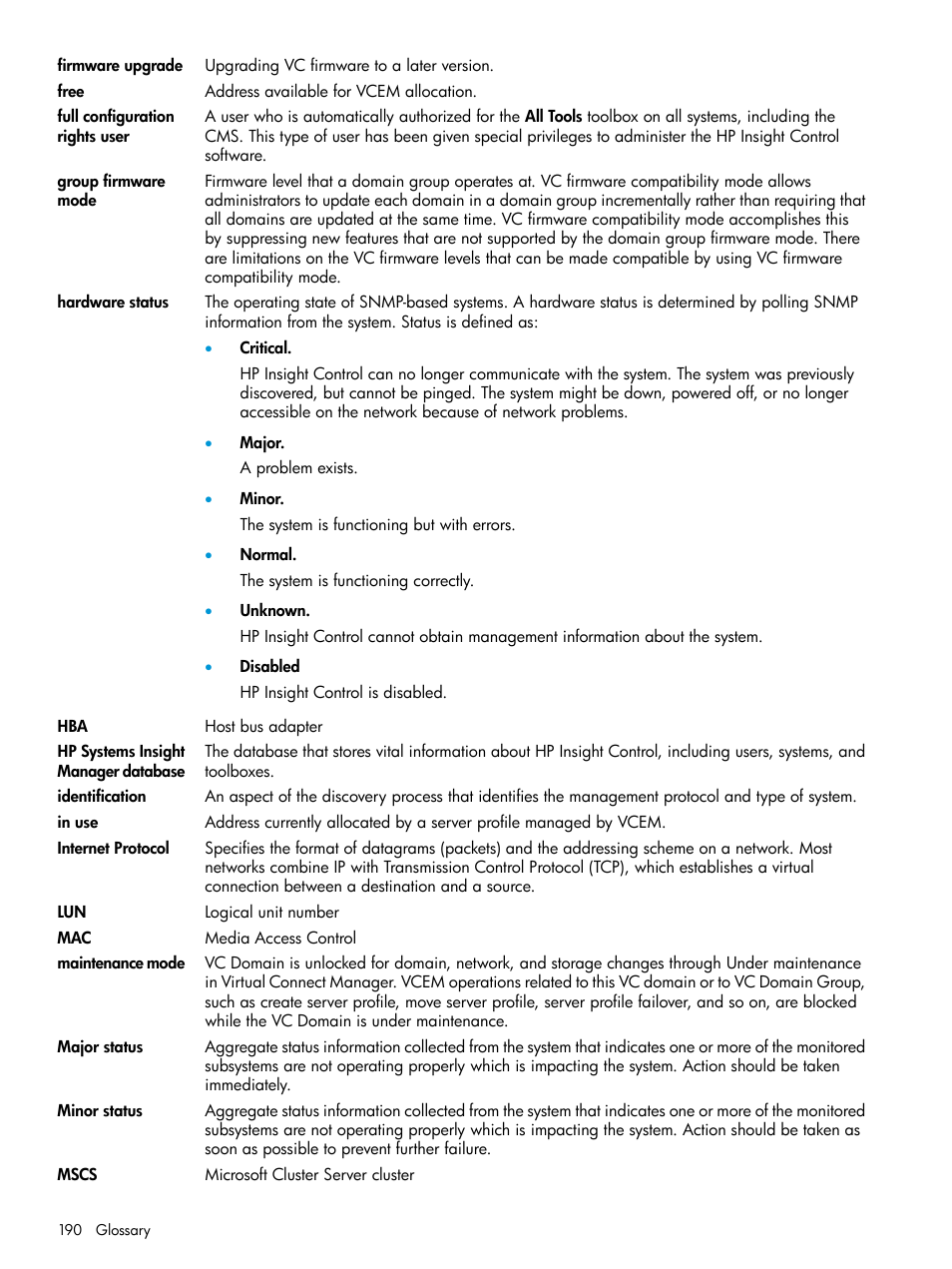 HP Virtual Connect Enterprise Manager Software User Manual | Page 190 / 195