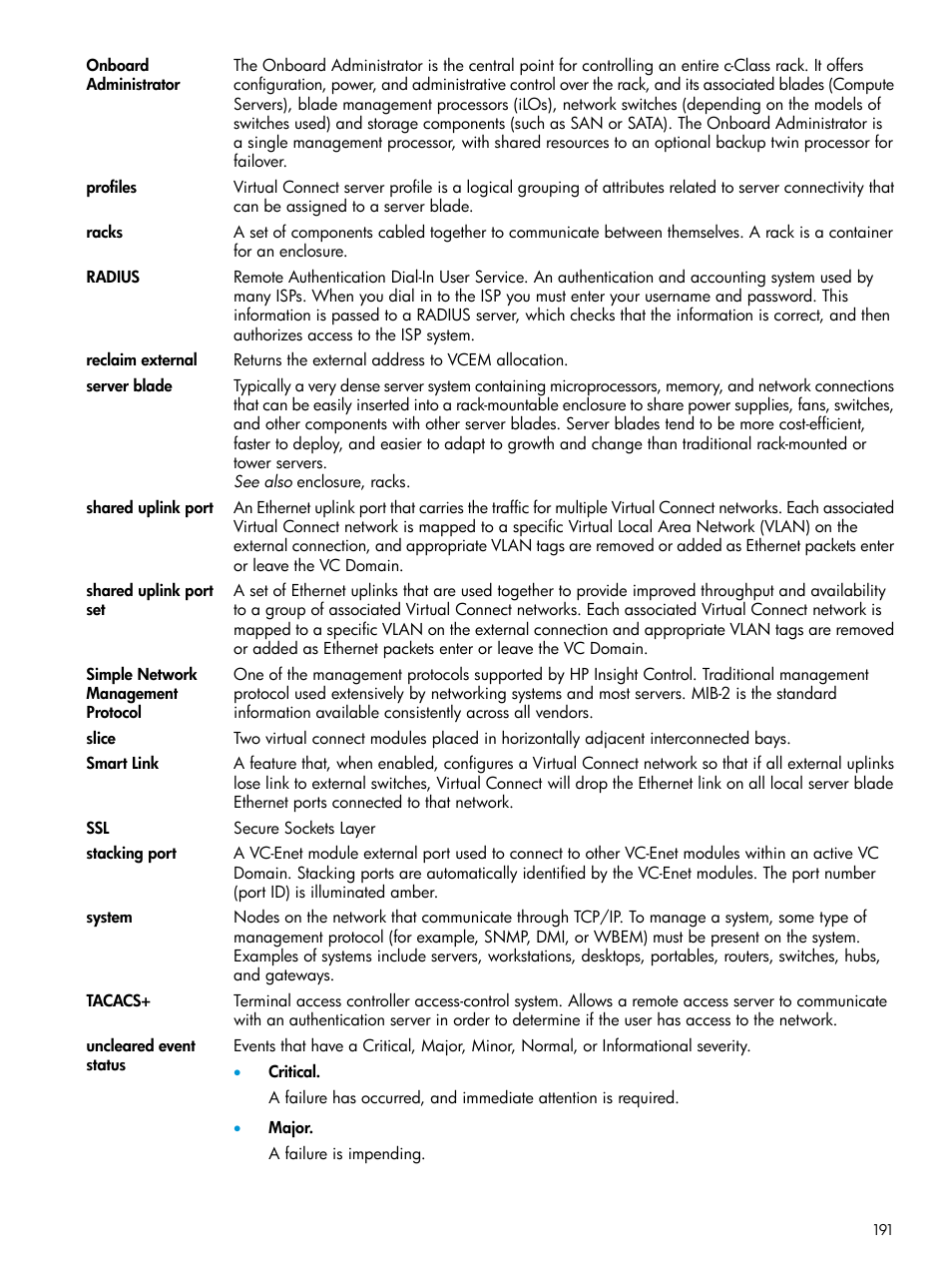 HP Virtual Connect Enterprise Manager Software User Manual | Page 191 / 195