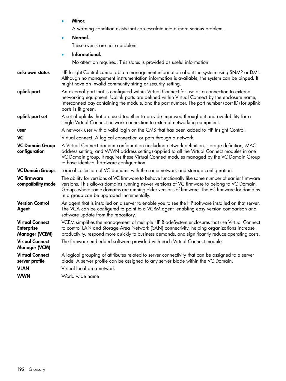 HP Virtual Connect Enterprise Manager Software User Manual | Page 192 / 195