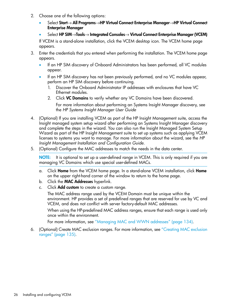 HP Virtual Connect Enterprise Manager Software User Manual | Page 26 / 195