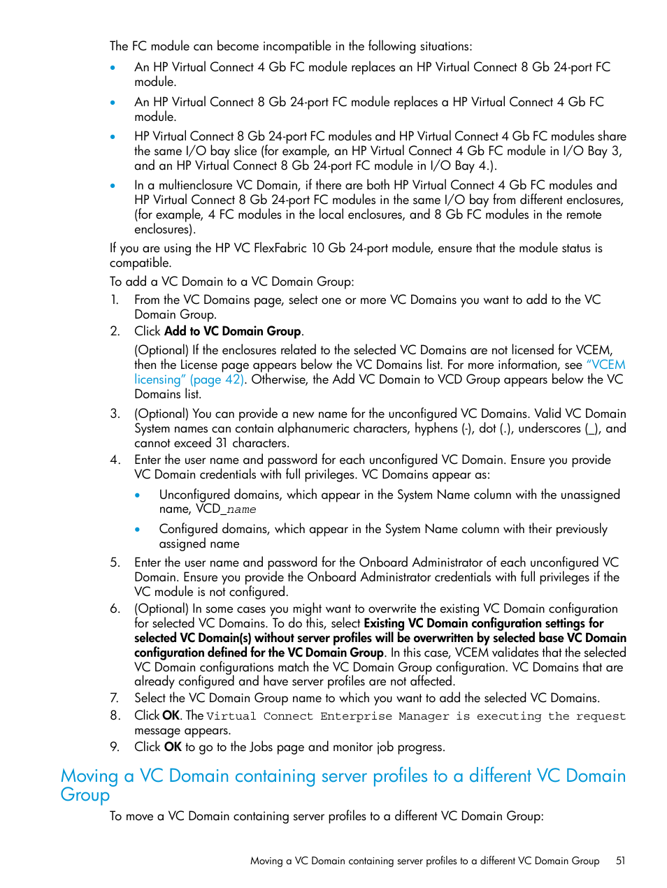 HP Virtual Connect Enterprise Manager Software User Manual | Page 51 / 195