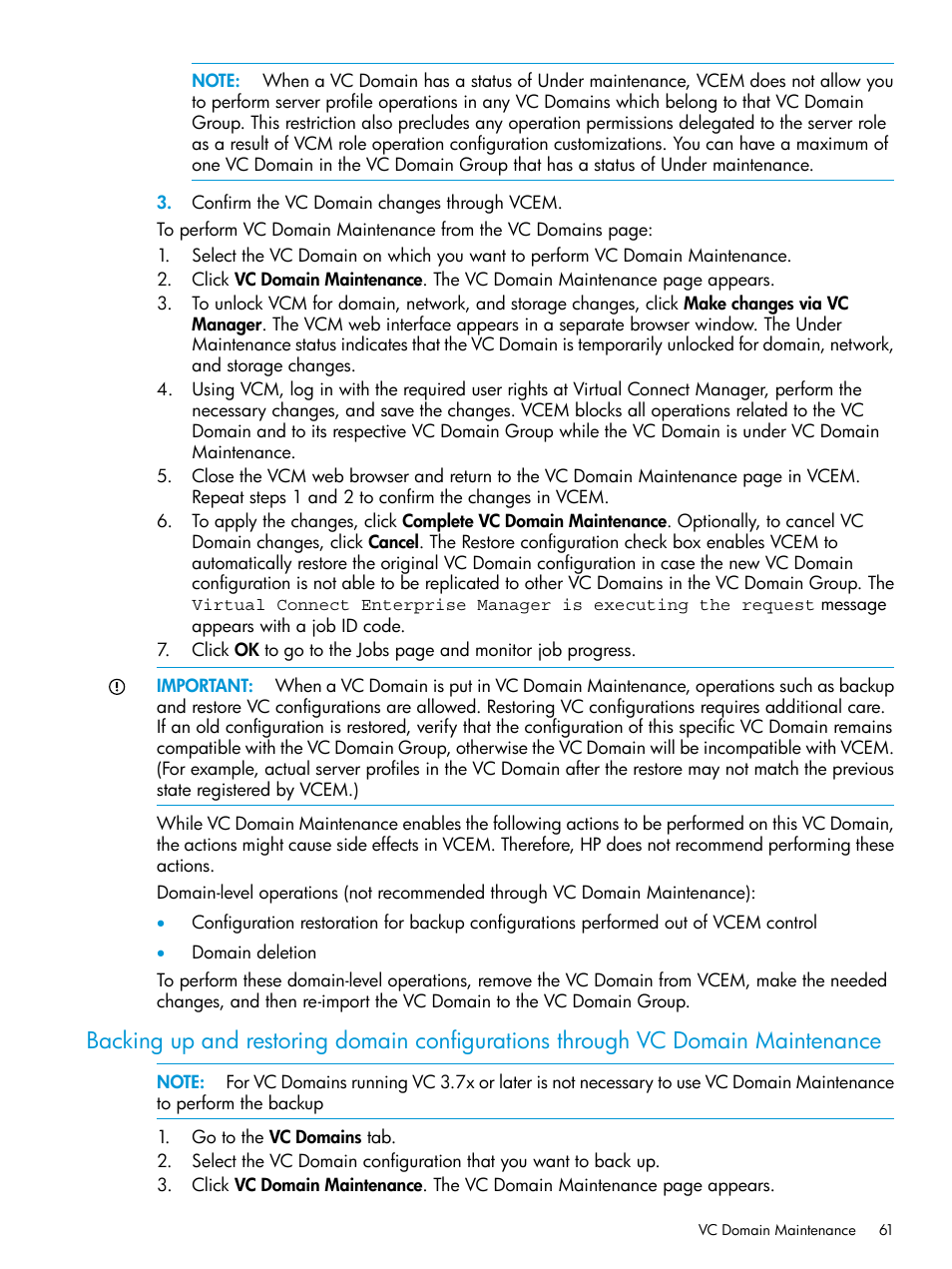 HP Virtual Connect Enterprise Manager Software User Manual | Page 61 / 195