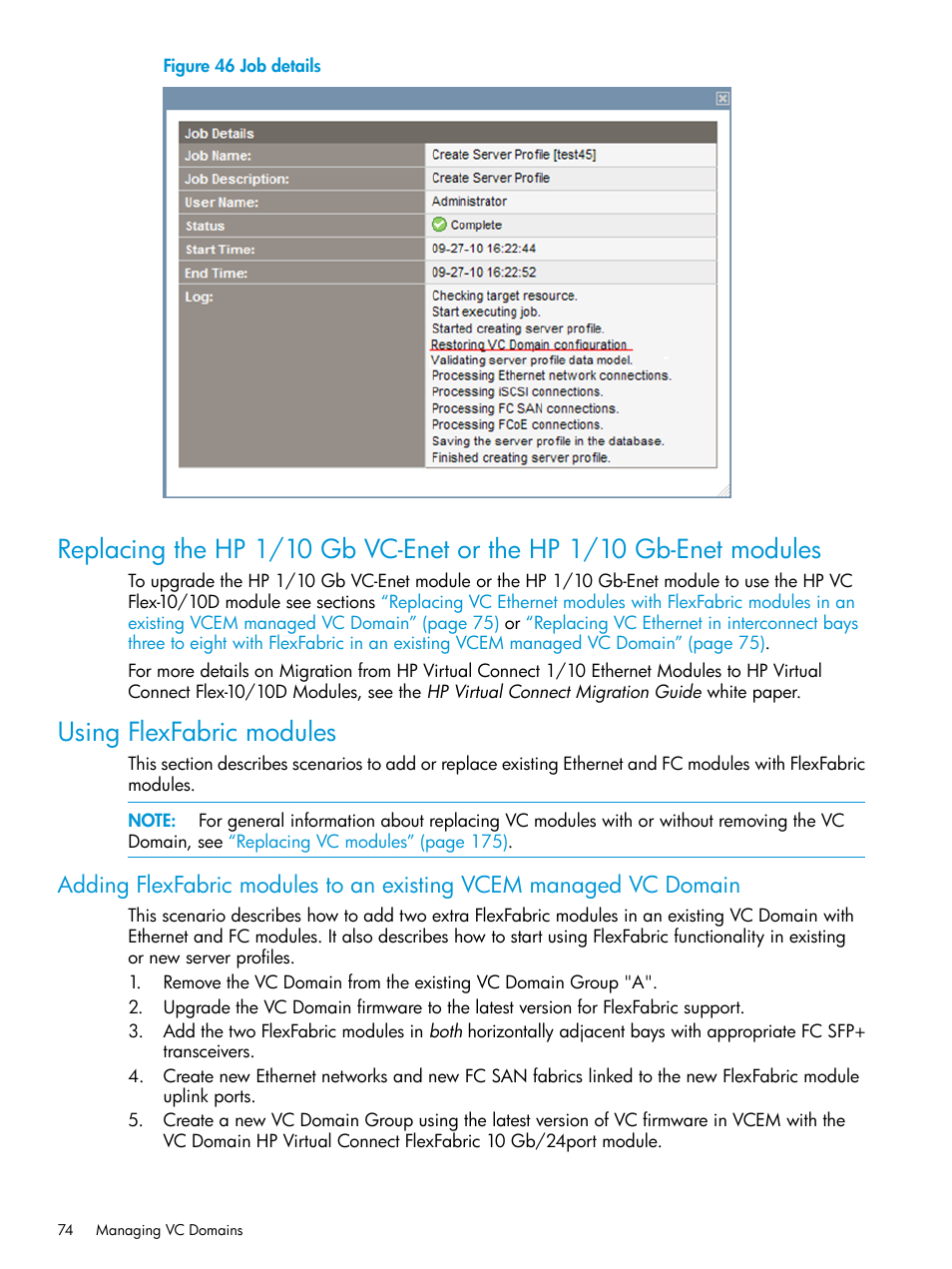 Using flexfabric modules, Figure 46 | HP Virtual Connect Enterprise Manager Software User Manual | Page 74 / 195