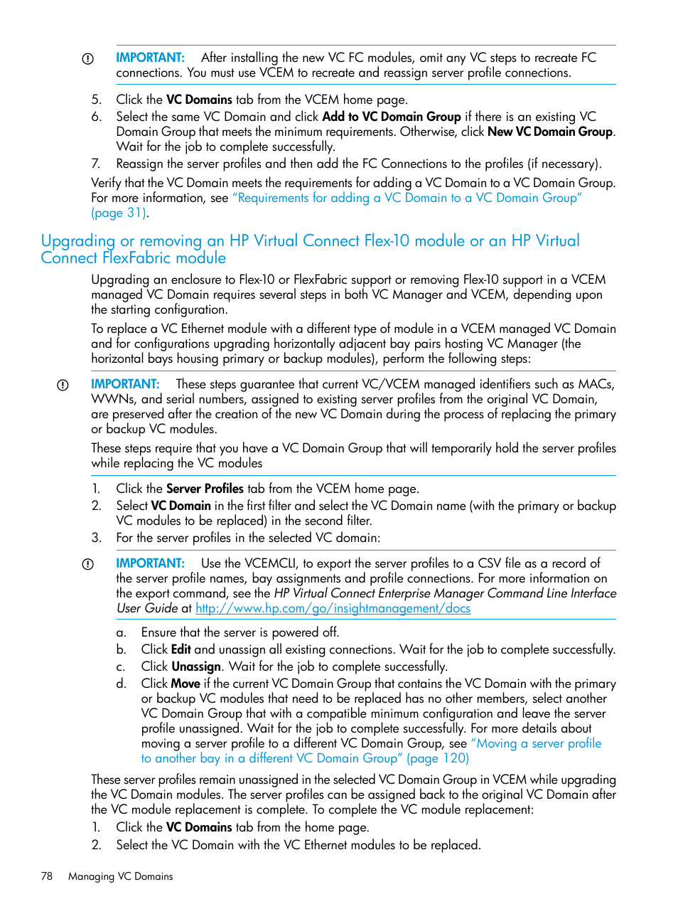 HP Virtual Connect Enterprise Manager Software User Manual | Page 78 / 195