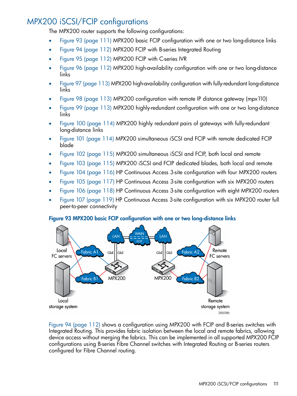Mpx200 iscsi/fcip configurations | HP MPX200 Multifunction Router User Manual | Page 111 / 258