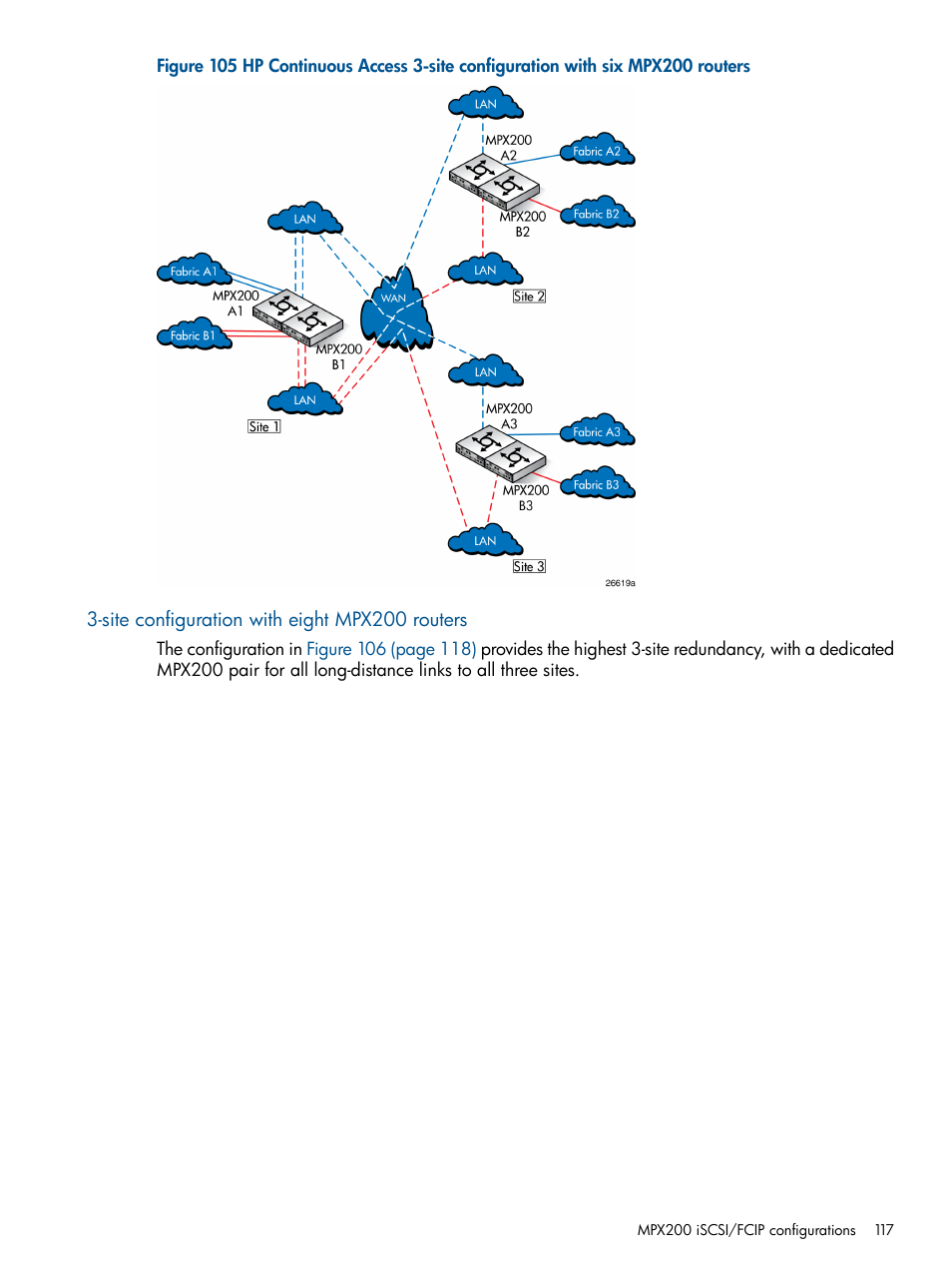 Site configuration with eight mpx200 routers | HP MPX200 Multifunction Router User Manual | Page 117 / 258