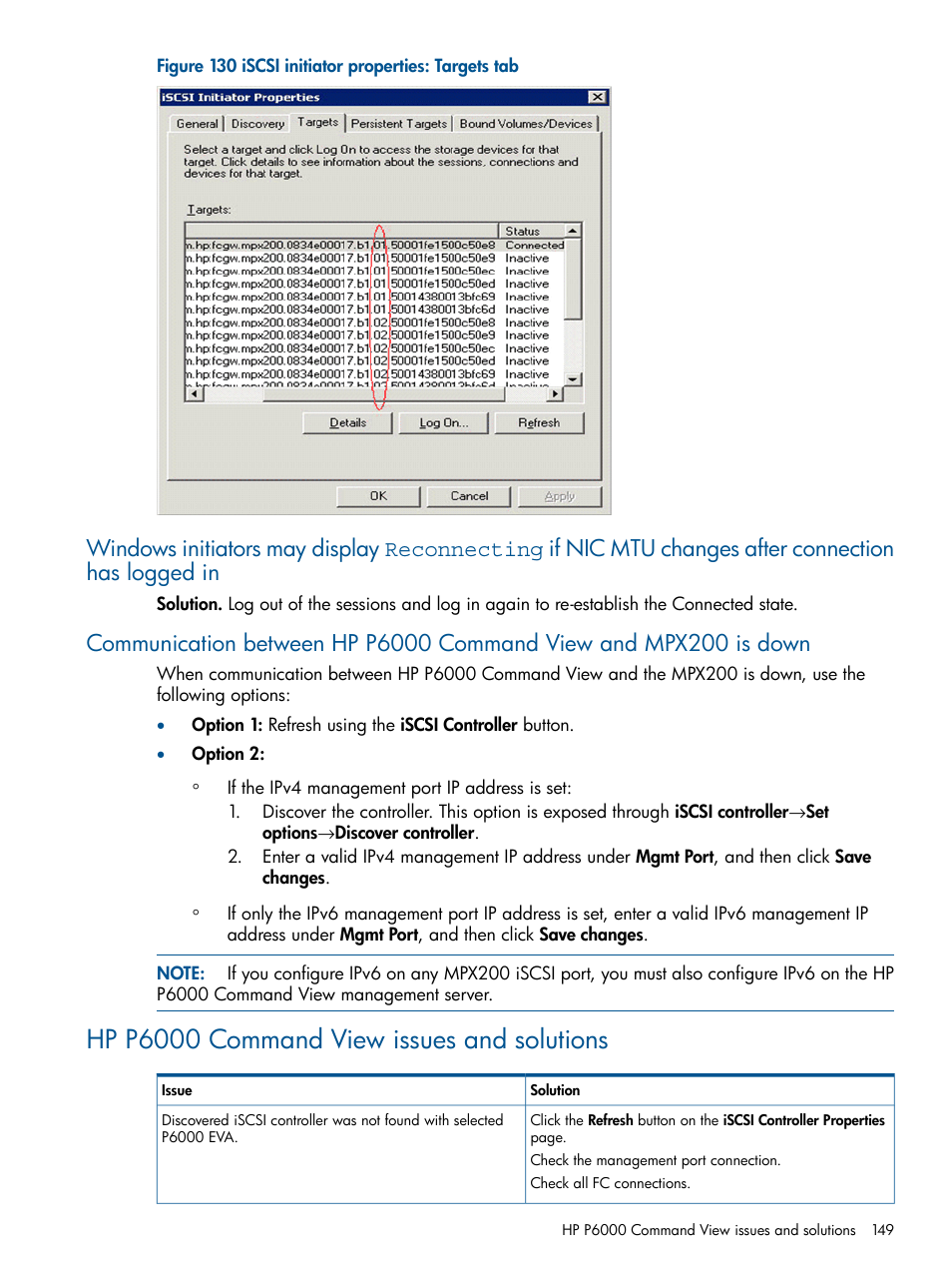 Hp p6000 command view issues and solutions | HP MPX200 Multifunction Router User Manual | Page 149 / 258