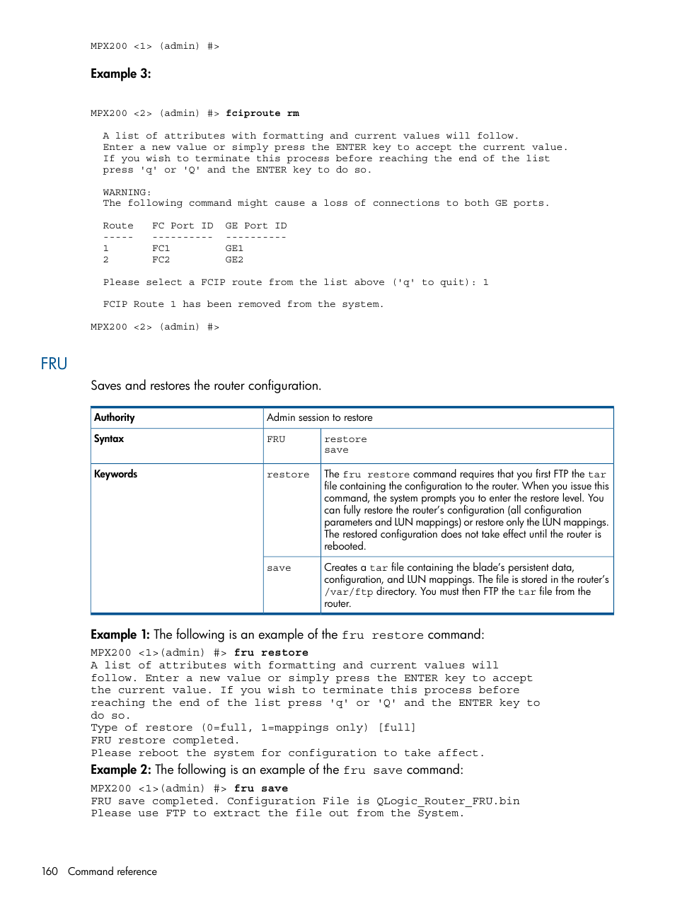 HP MPX200 Multifunction Router User Manual | Page 160 / 258