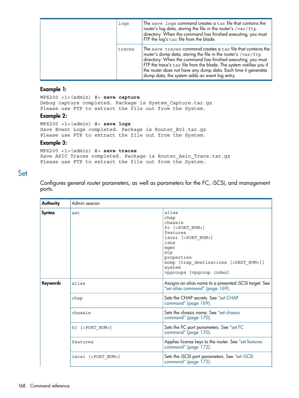 HP MPX200 Multifunction Router User Manual | Page 168 / 258