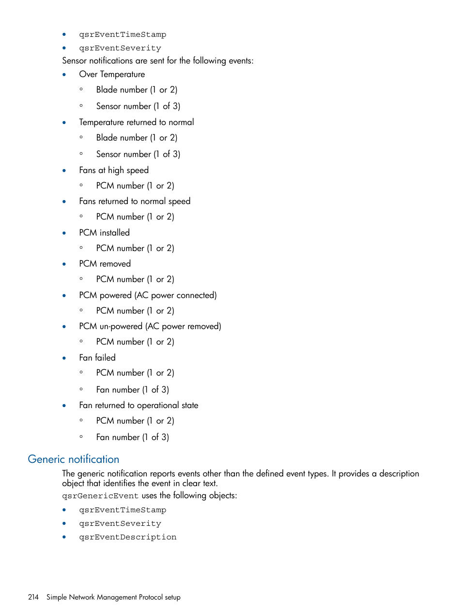 Generic notification | HP MPX200 Multifunction Router User Manual | Page 214 / 258