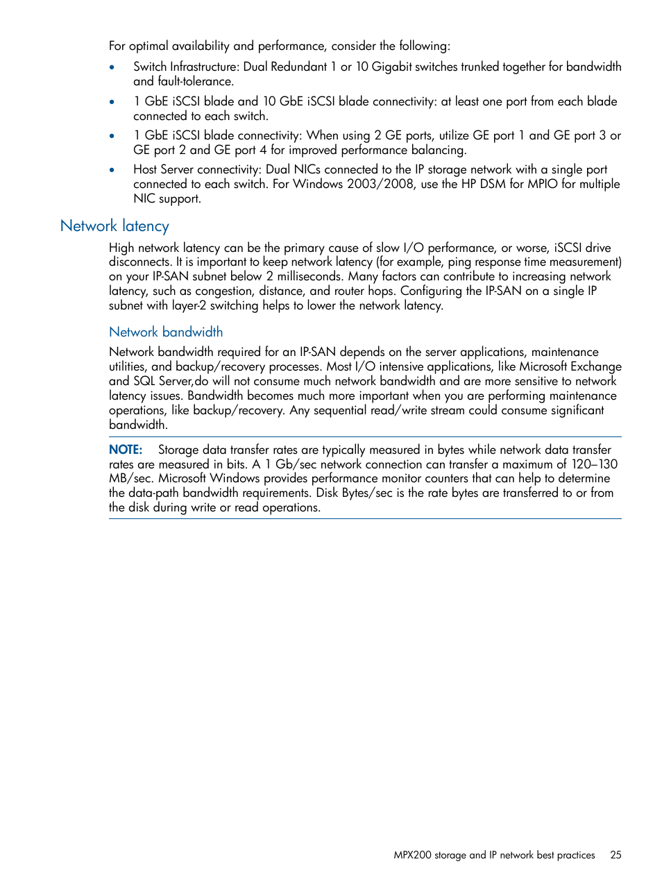 Network latency | HP MPX200 Multifunction Router User Manual | Page 25 / 258