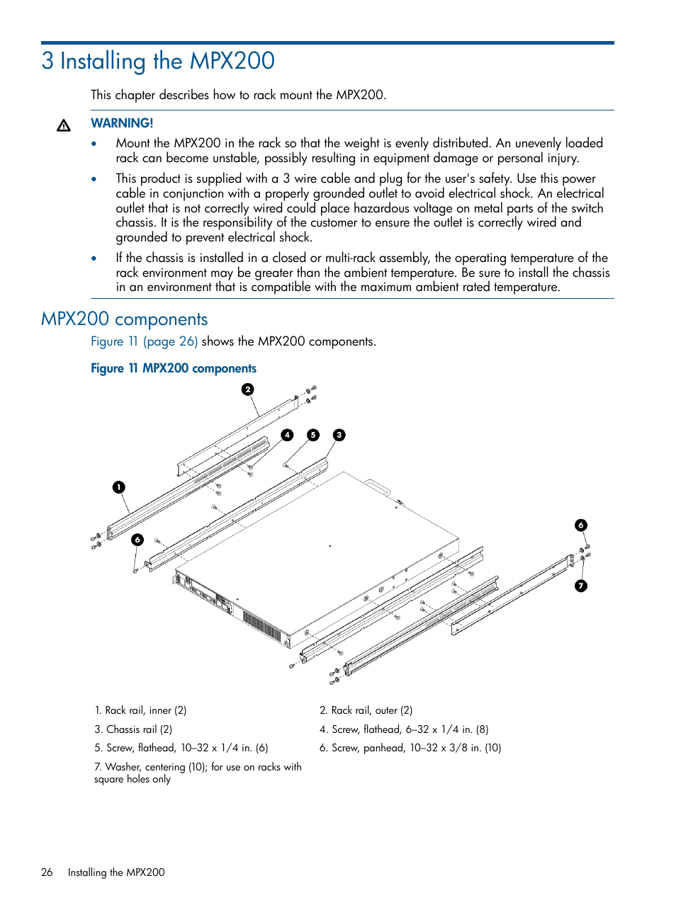 3 installing the mpx200, Mpx200 components | HP MPX200 Multifunction Router User Manual | Page 26 / 258