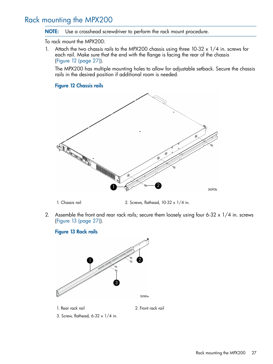 Rack mounting the mpx200 | HP MPX200 Multifunction Router User Manual | Page 27 / 258