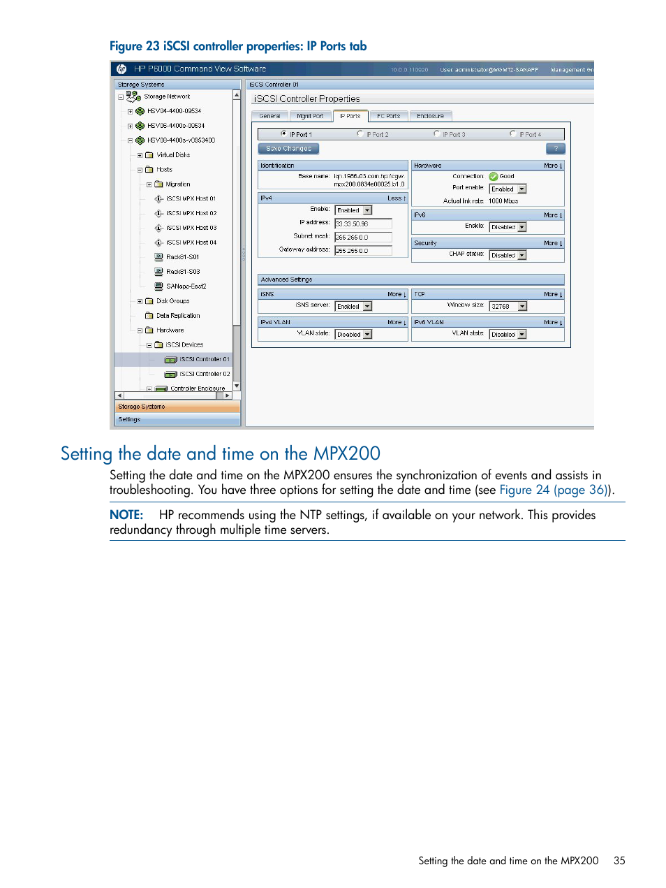 Setting the date and time on the mpx200 | HP MPX200 Multifunction Router User Manual | Page 35 / 258