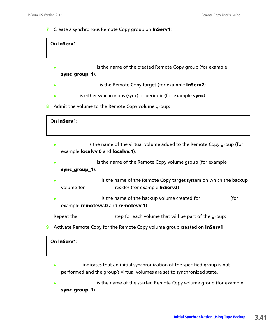HP 3PAR Remote Copy Software User Manual | Page 103 / 344