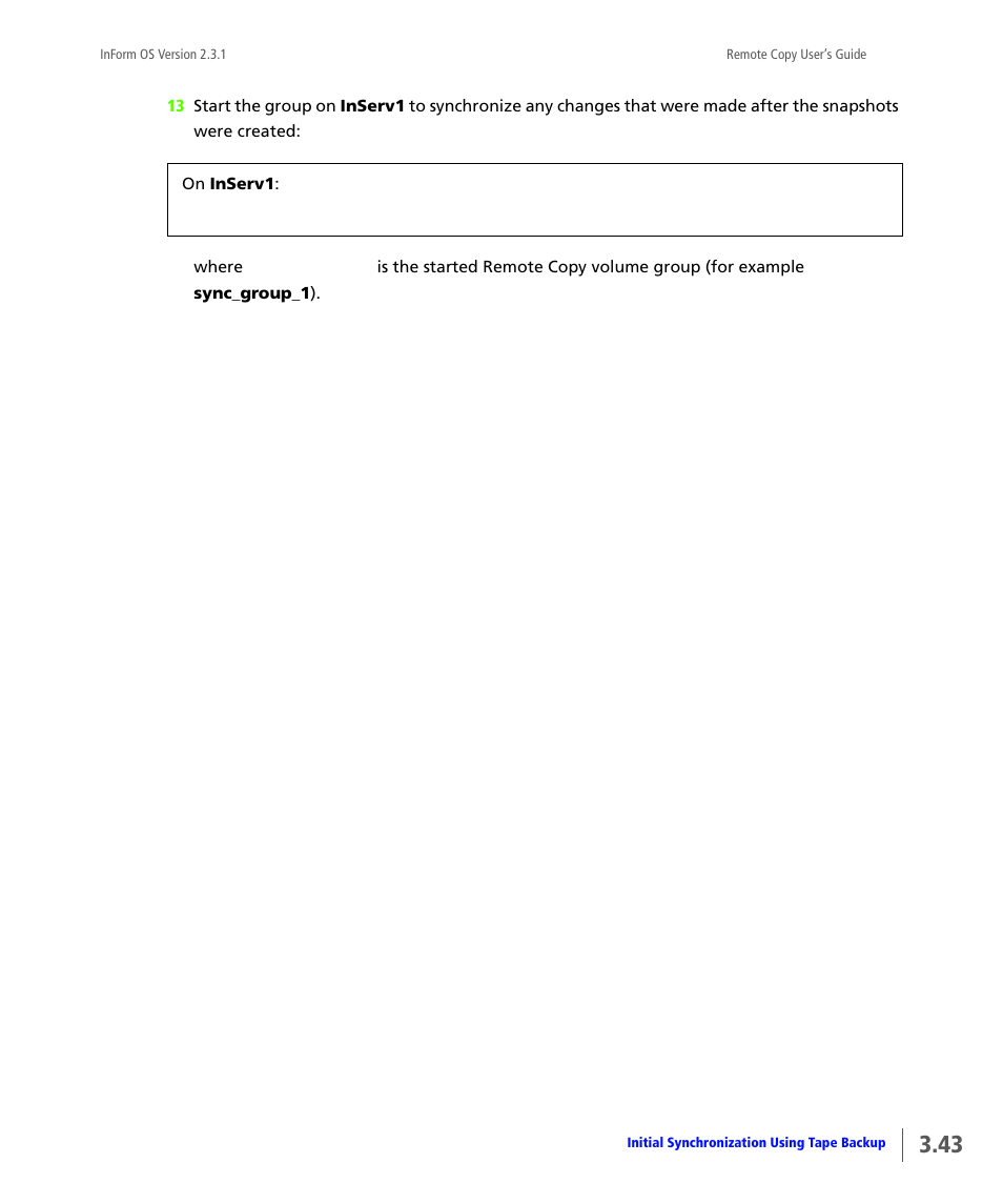 HP 3PAR Remote Copy Software User Manual | Page 105 / 344