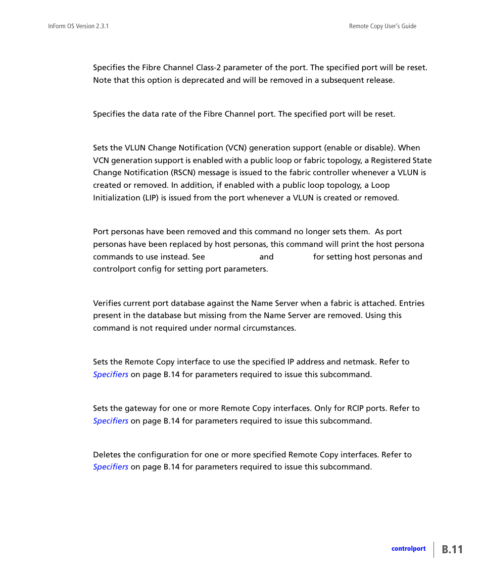 B.11 | HP 3PAR Remote Copy Software User Manual | Page 147 / 344