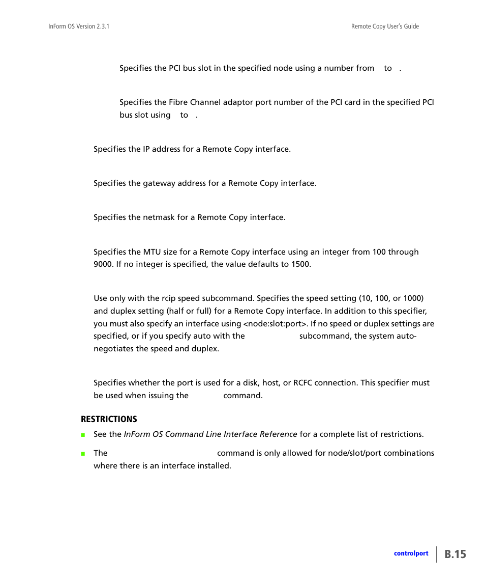 B.15 | HP 3PAR Remote Copy Software User Manual | Page 151 / 344