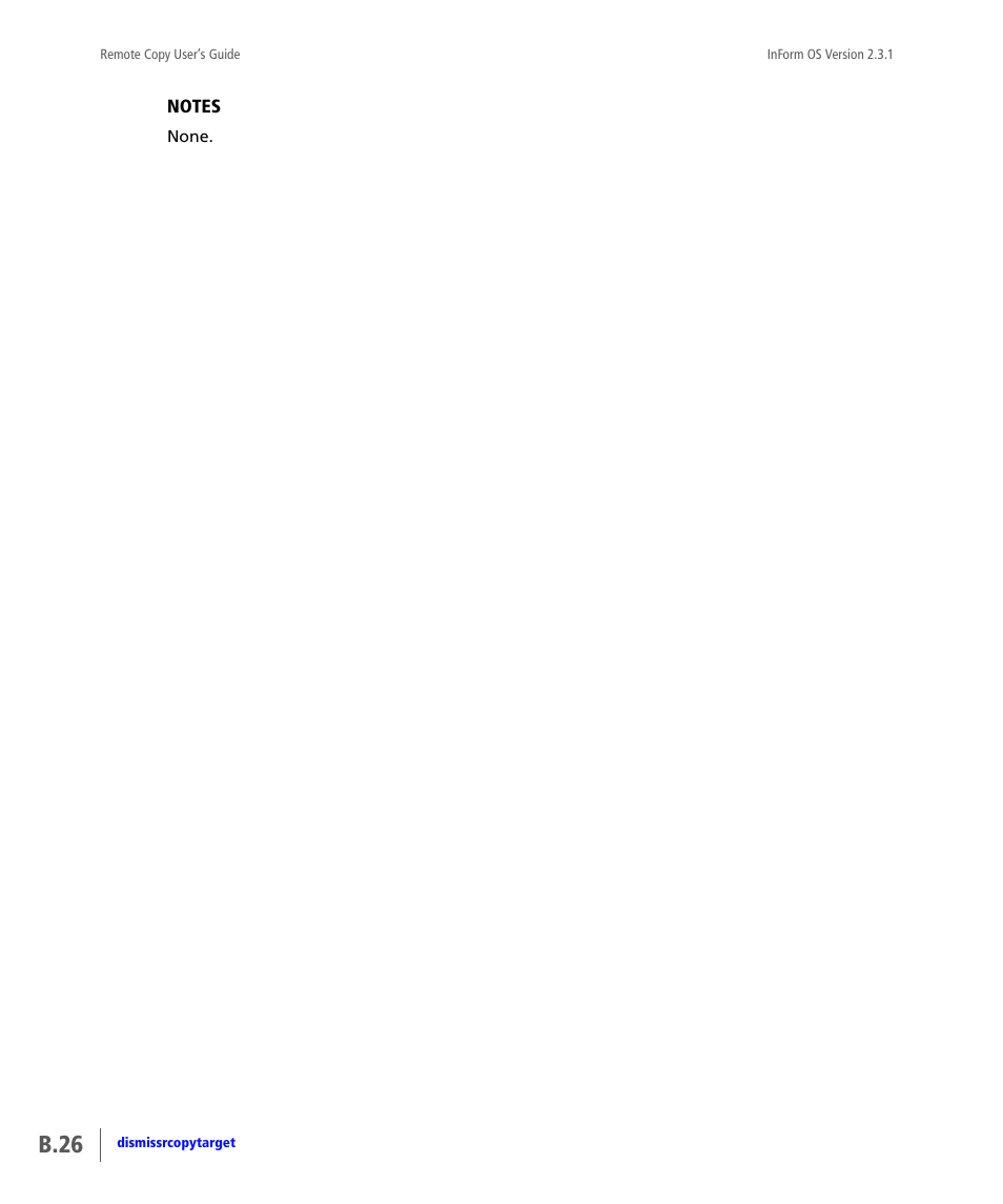 B.26 | HP 3PAR Remote Copy Software User Manual | Page 162 / 344