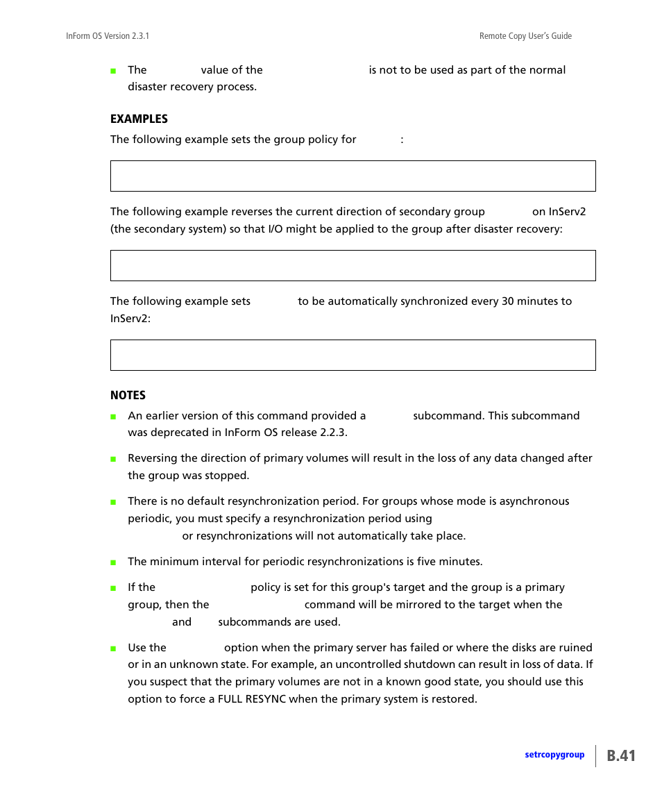 B.41 | HP 3PAR Remote Copy Software User Manual | Page 177 / 344