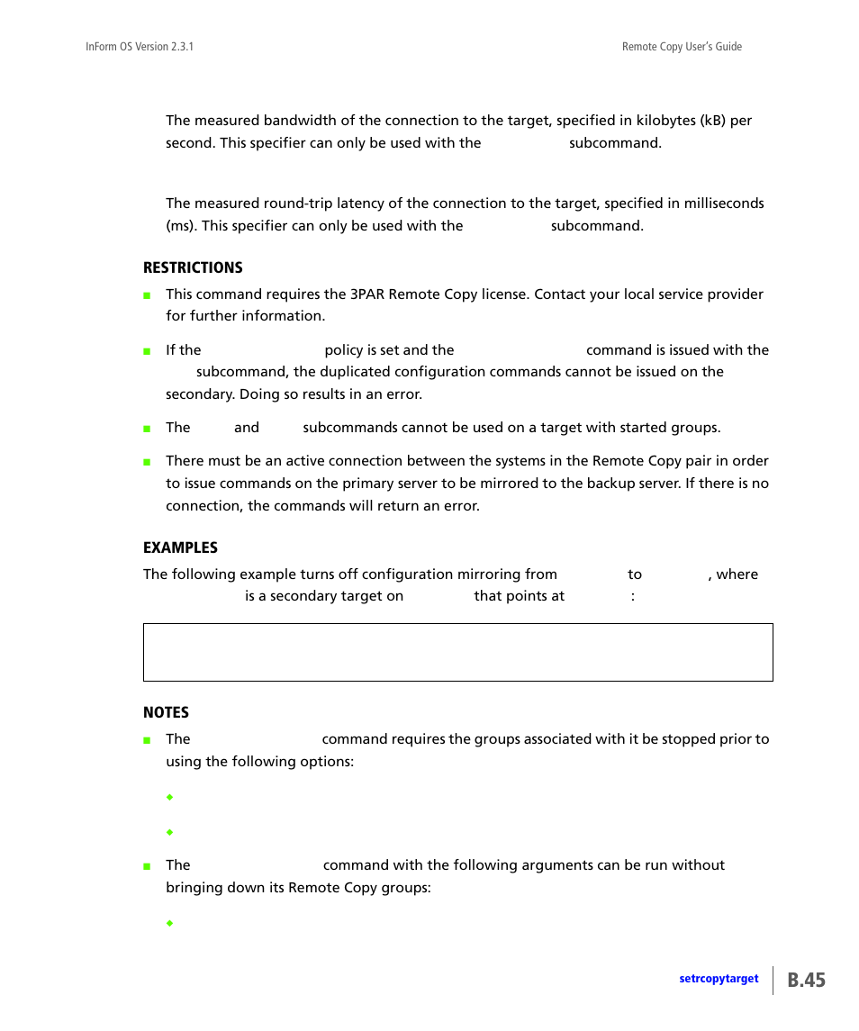 B.45 | HP 3PAR Remote Copy Software User Manual | Page 181 / 344