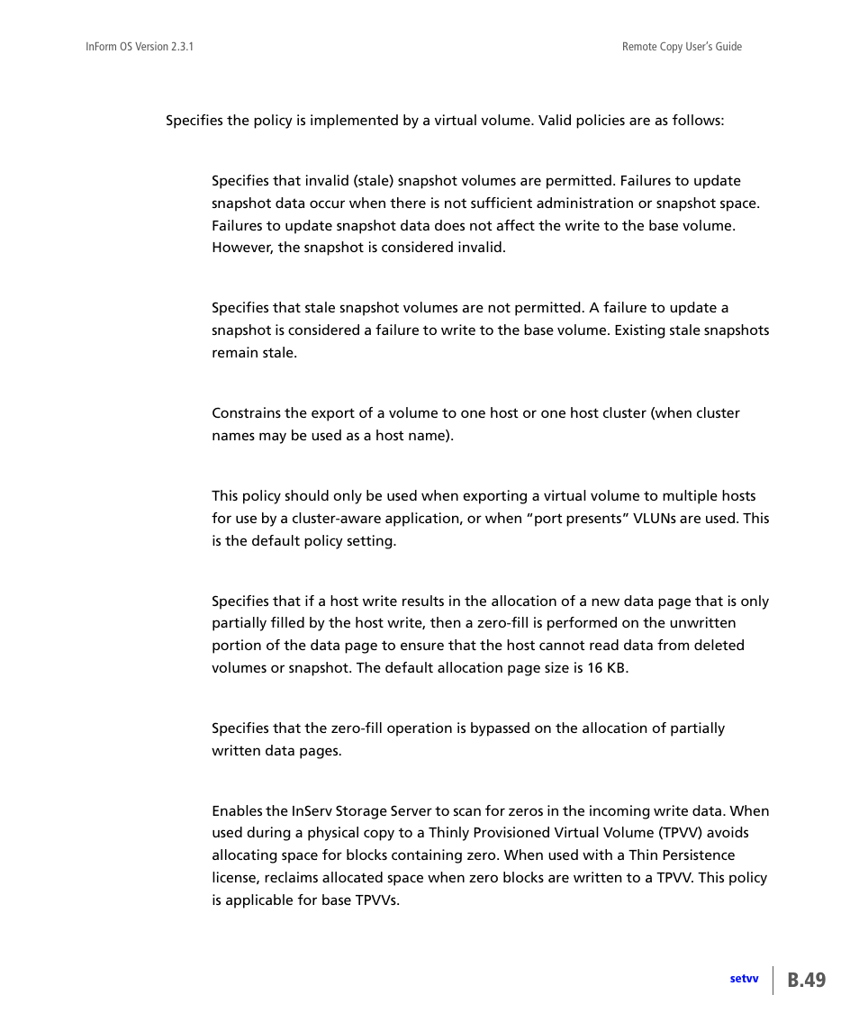 B.49 | HP 3PAR Remote Copy Software User Manual | Page 185 / 344