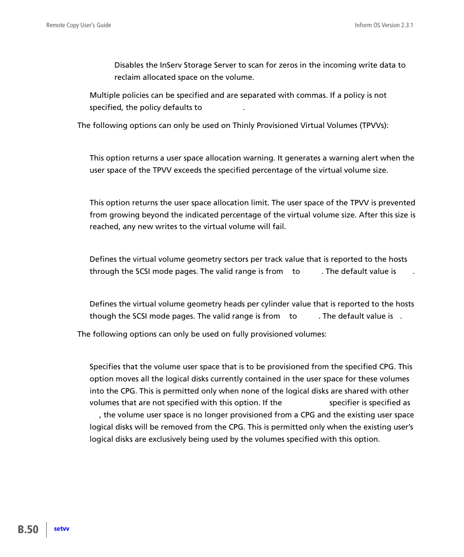 B.50 | HP 3PAR Remote Copy Software User Manual | Page 186 / 344