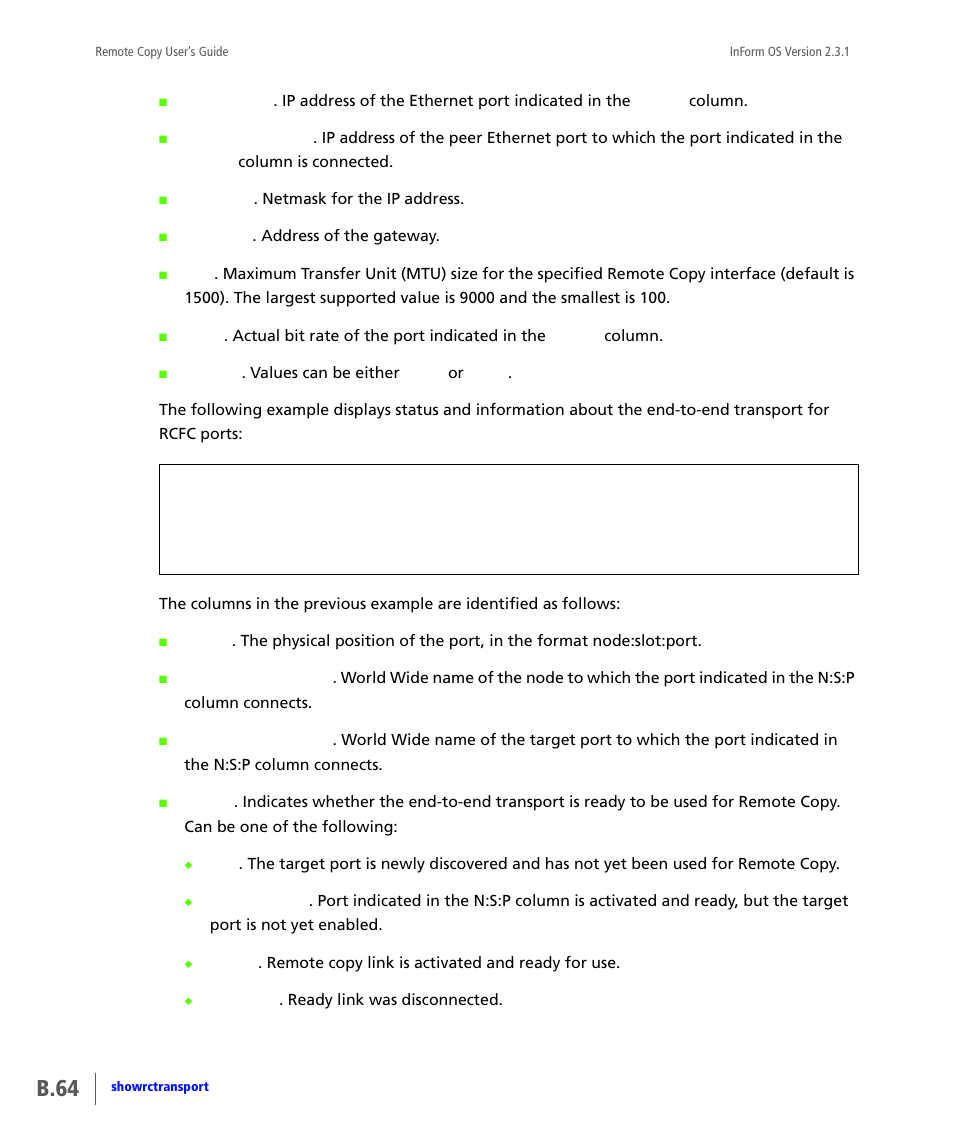 B.64 | HP 3PAR Remote Copy Software User Manual | Page 200 / 344