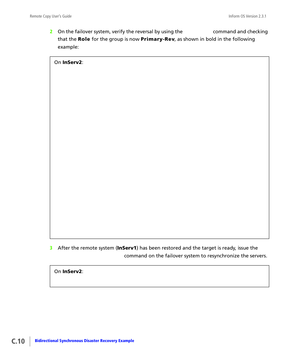 C.10 | HP 3PAR Remote Copy Software User Manual | Page 228 / 344
