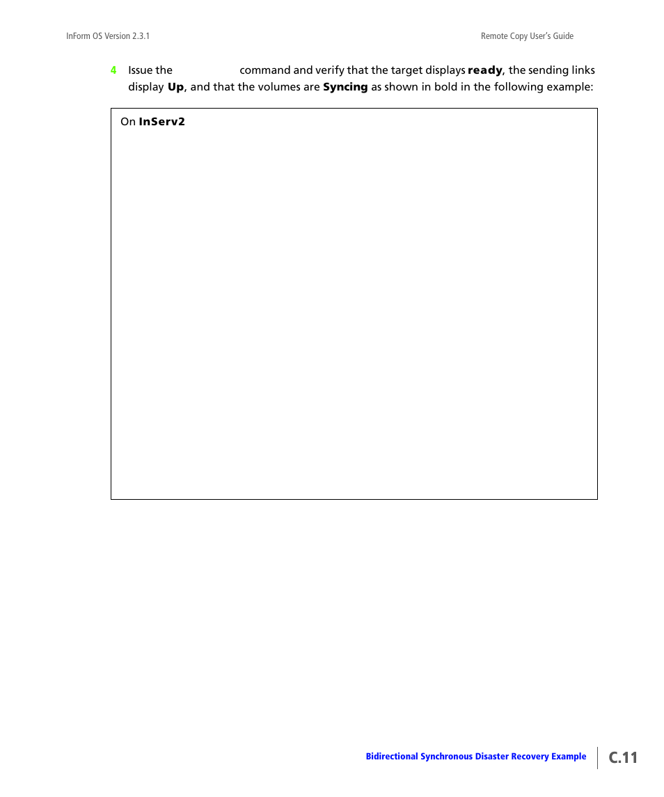 C.11 | HP 3PAR Remote Copy Software User Manual | Page 229 / 344