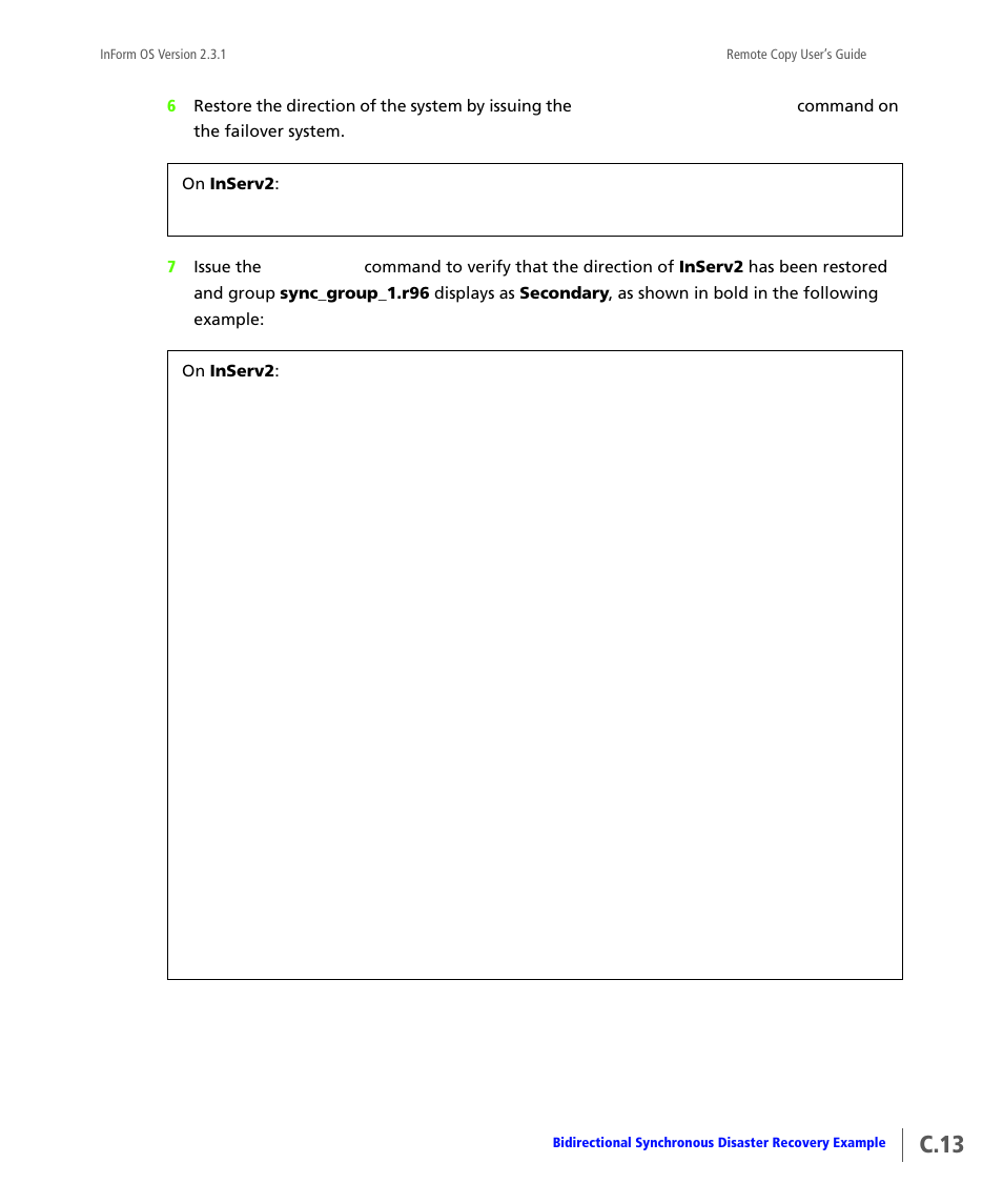 C.13 | HP 3PAR Remote Copy Software User Manual | Page 231 / 344