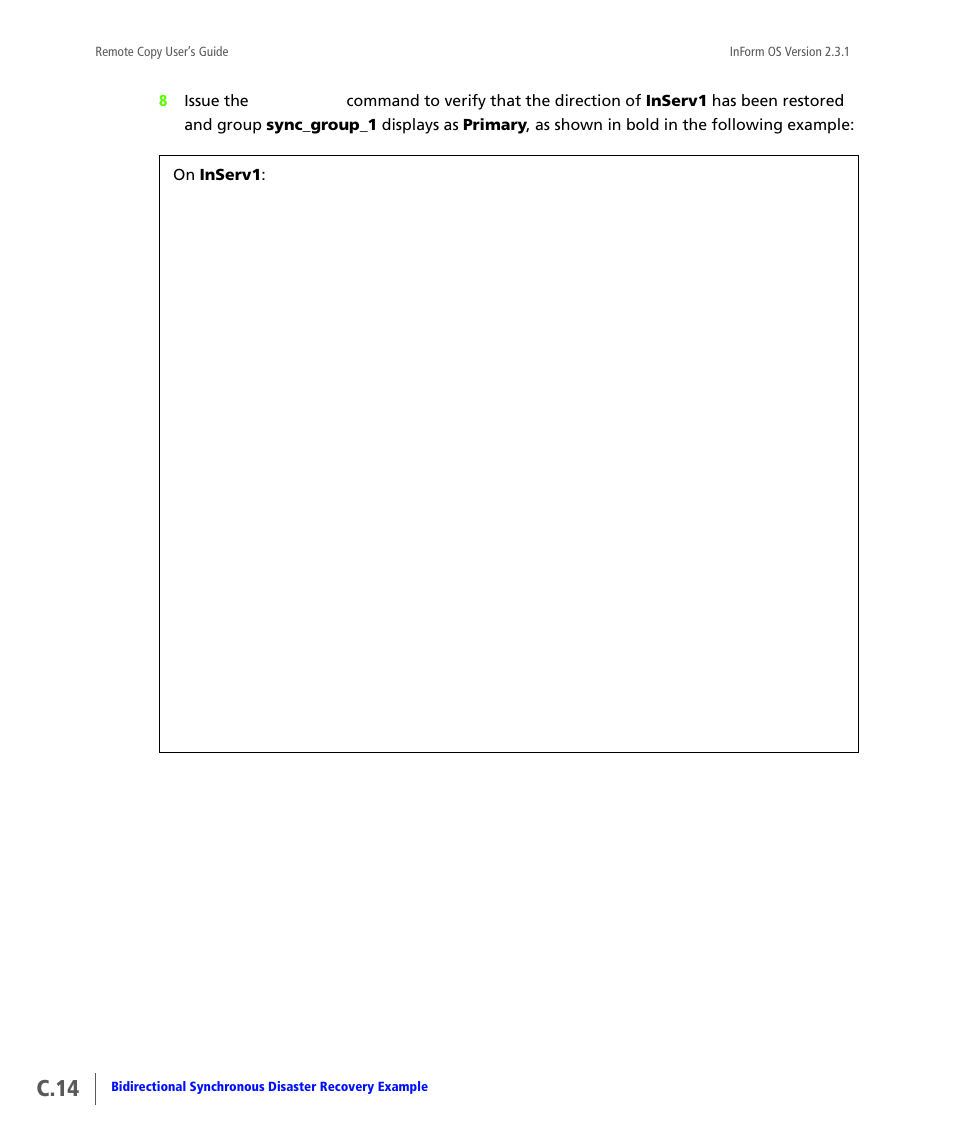 C.14 | HP 3PAR Remote Copy Software User Manual | Page 232 / 344