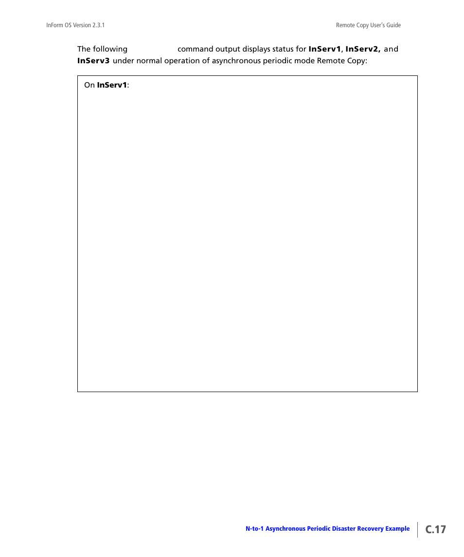 C.17 | HP 3PAR Remote Copy Software User Manual | Page 235 / 344