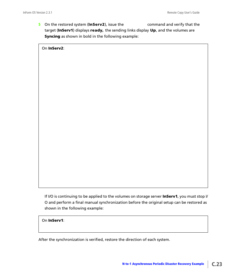 C.23 | HP 3PAR Remote Copy Software User Manual | Page 241 / 344