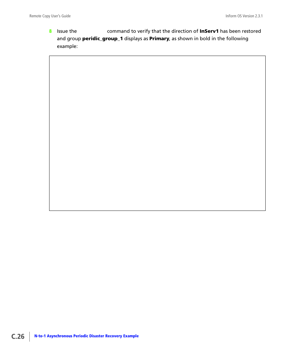 C.26 | HP 3PAR Remote Copy Software User Manual | Page 244 / 344